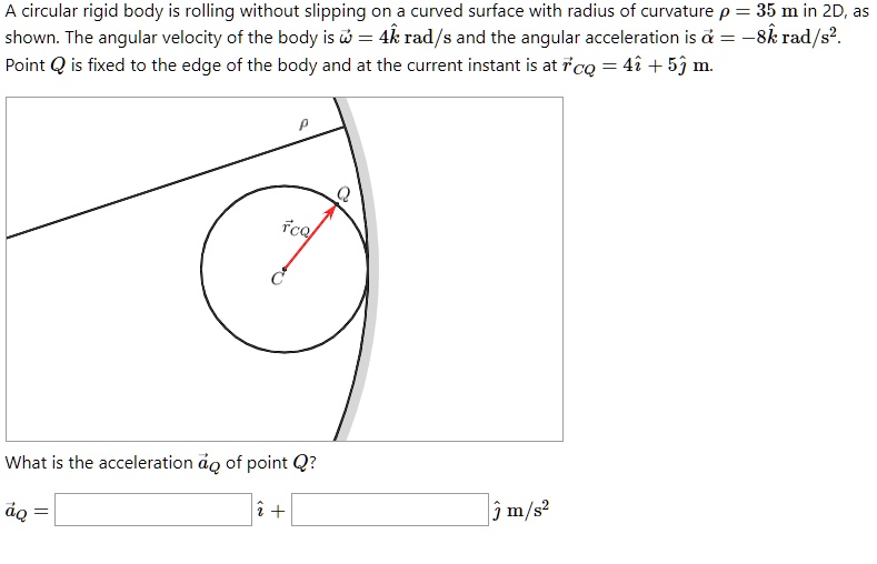 SOLVED: A circular rigid body is rolling without slipping on a curved ...