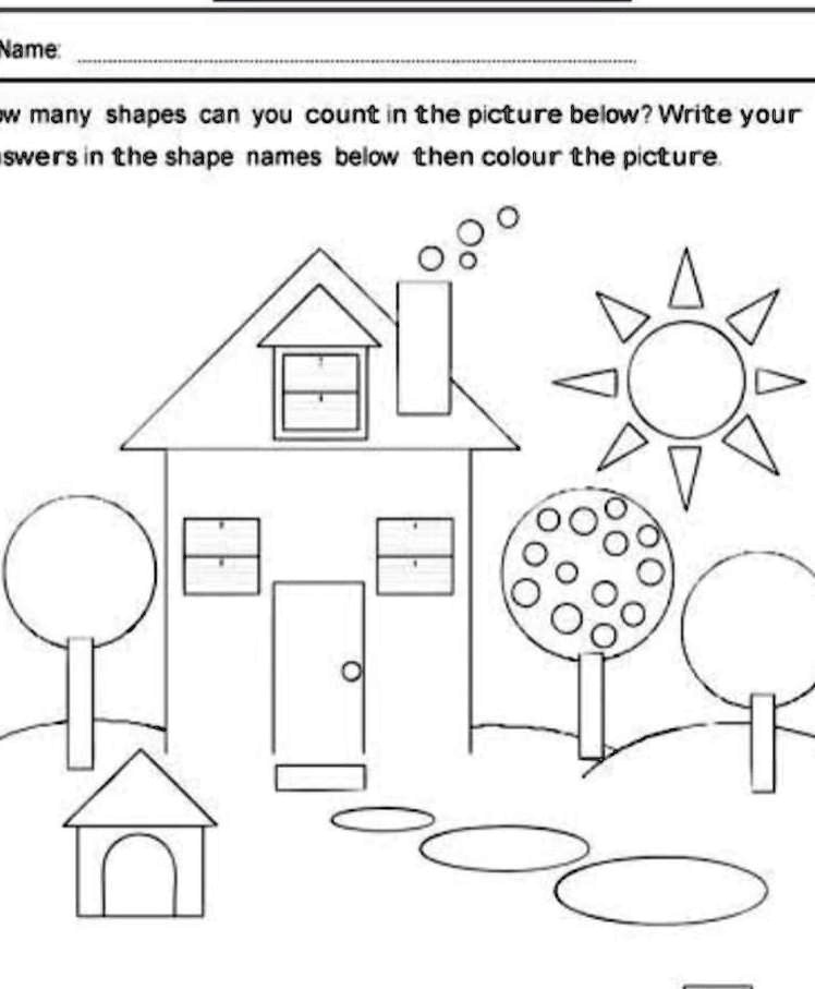 'How many shapes can you count in the picture below? Write your answers ...