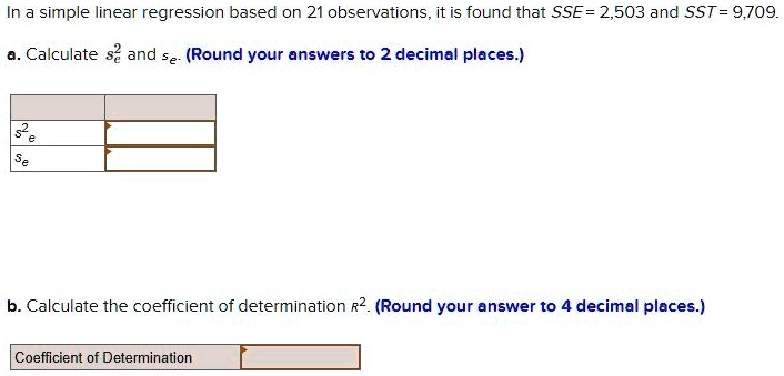 SOLVED: Texts: In a simple linear regression based on 21 observations ...