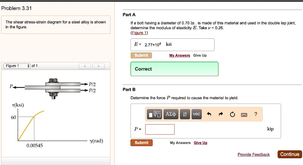 Problem 3.31 The shear stress-strain diagram for a steel alloy is shown ...