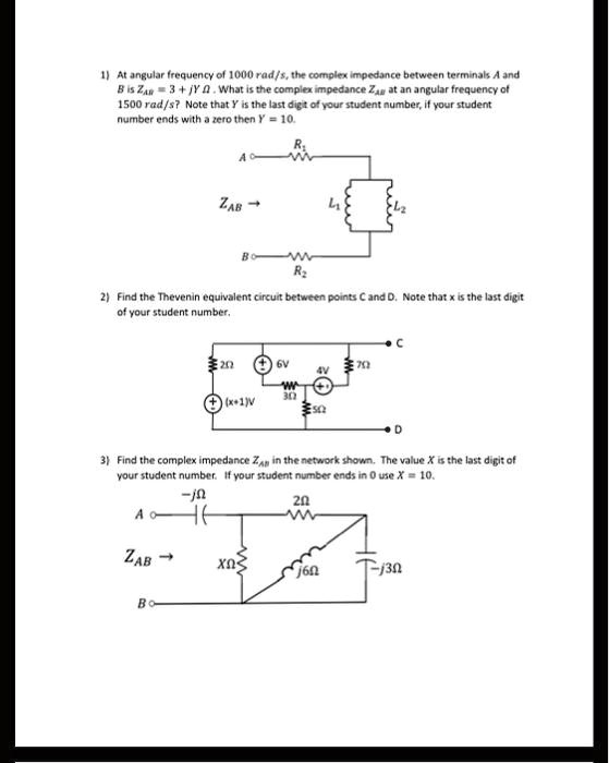 SOLVED: Student number 101145378 1) At an angular frequency of 1000 rad ...