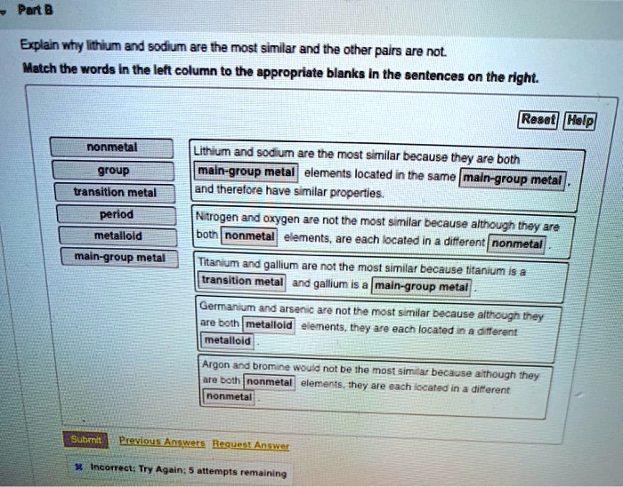 Explain why Lithium and Sodium are the most similar and the other pairs