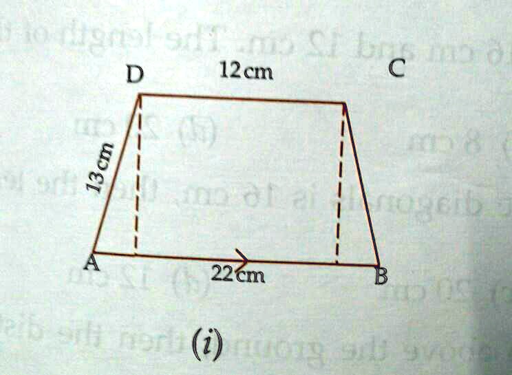 SOLVED '(a) In figure (1) given below, AB DC, BC = AD = 13 cm, AB