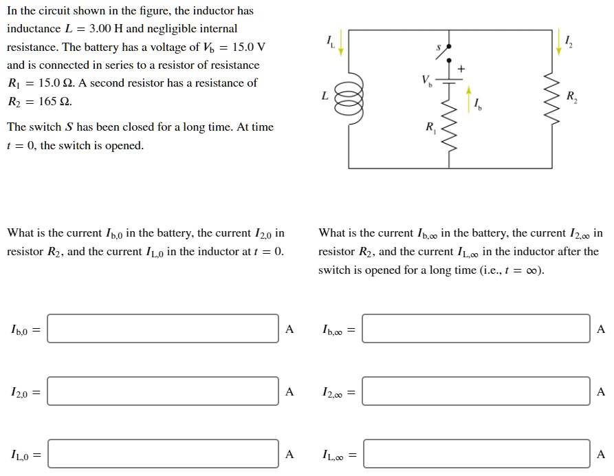 SOLVED In the circuit shown in the figure, the inductor has inductance