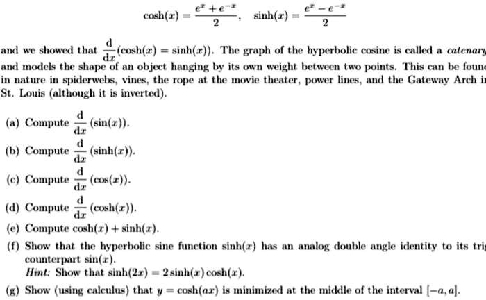 SOLVED: cosh(-) sinh(â‚¬) = We showed that cosh(s) = sinh(r). The graph ...