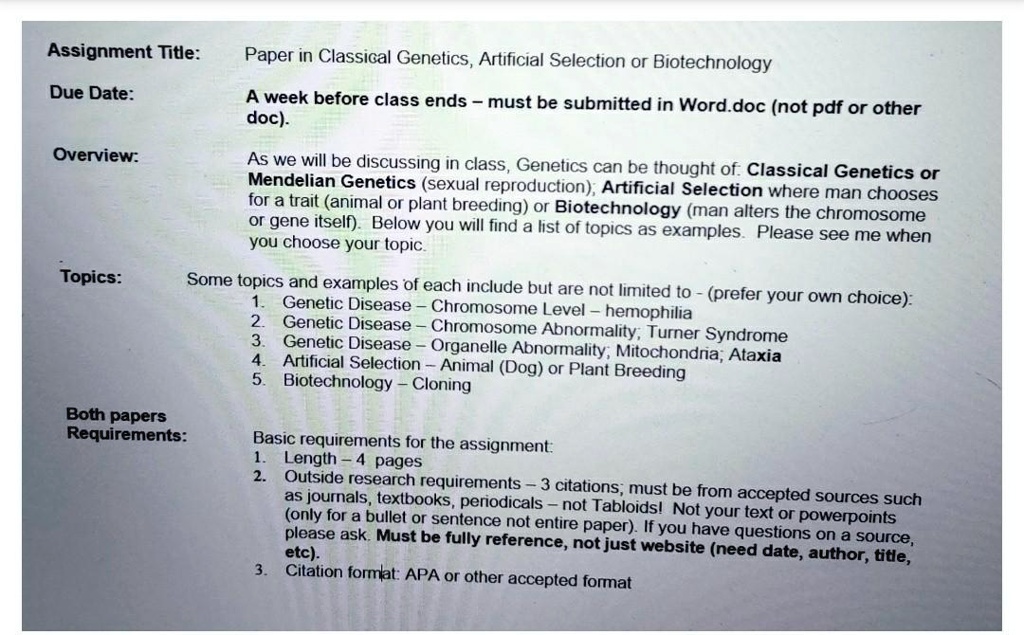 genetics research paper topics