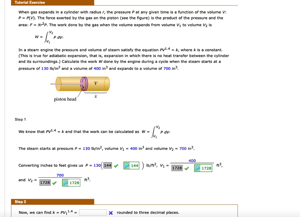 SOLVED:Tutorial Exercise When Gas Expands In Cylinder With Radius R ...