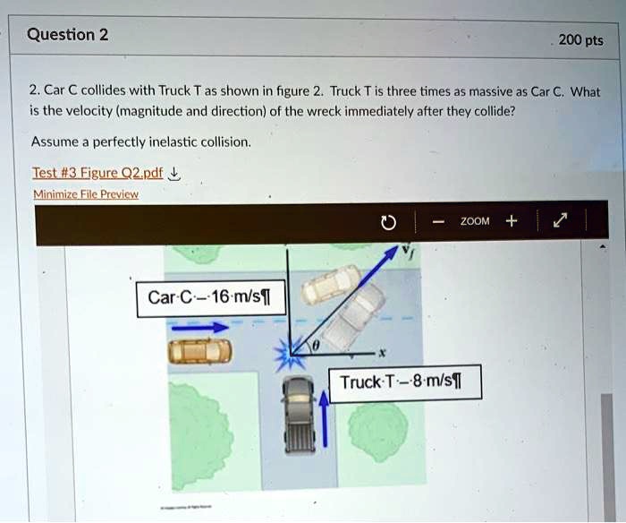 SOLVED:Question 2 200 Pts 2. Car C Collides With Truck Tas Shown In ...