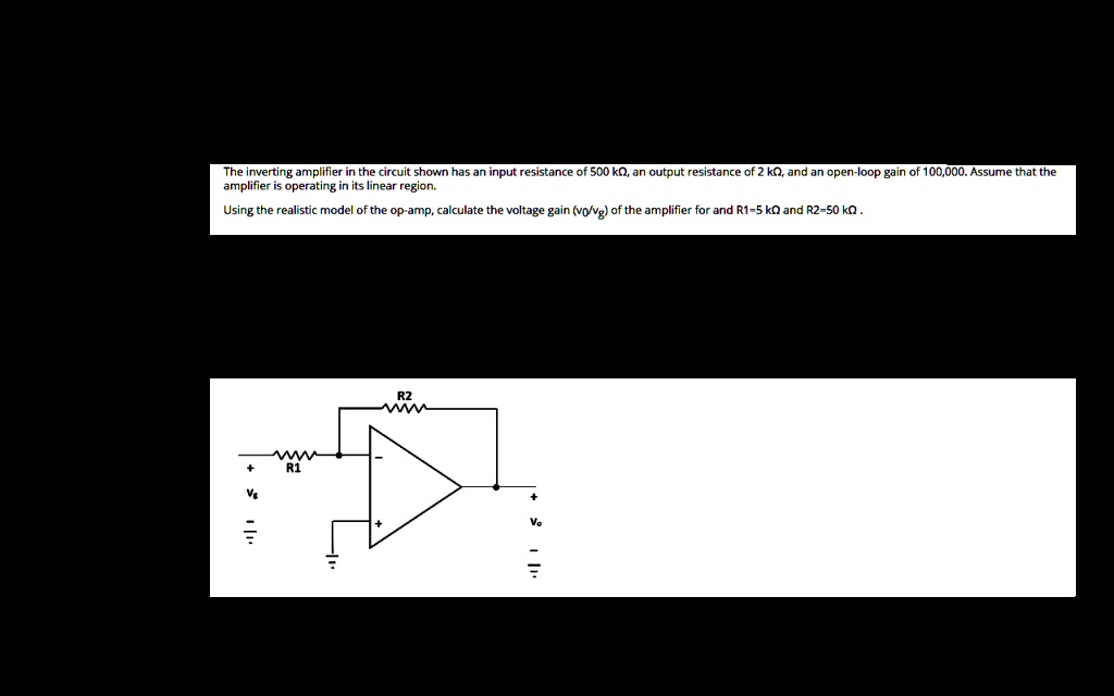 The inverting amplifier in the circuit shown has an input resistance of