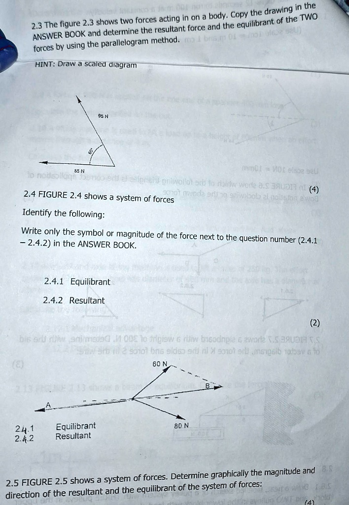 SOLVED: Texts: 2.3 The figure 2.3 shows two forces acting on a body ...