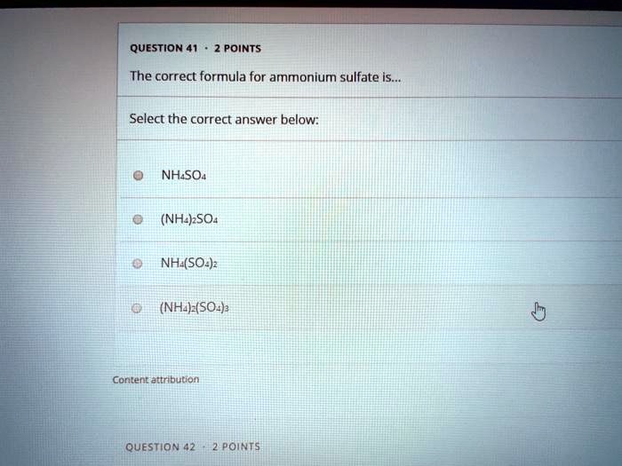 Correct Formula For Ammonium Sulfate