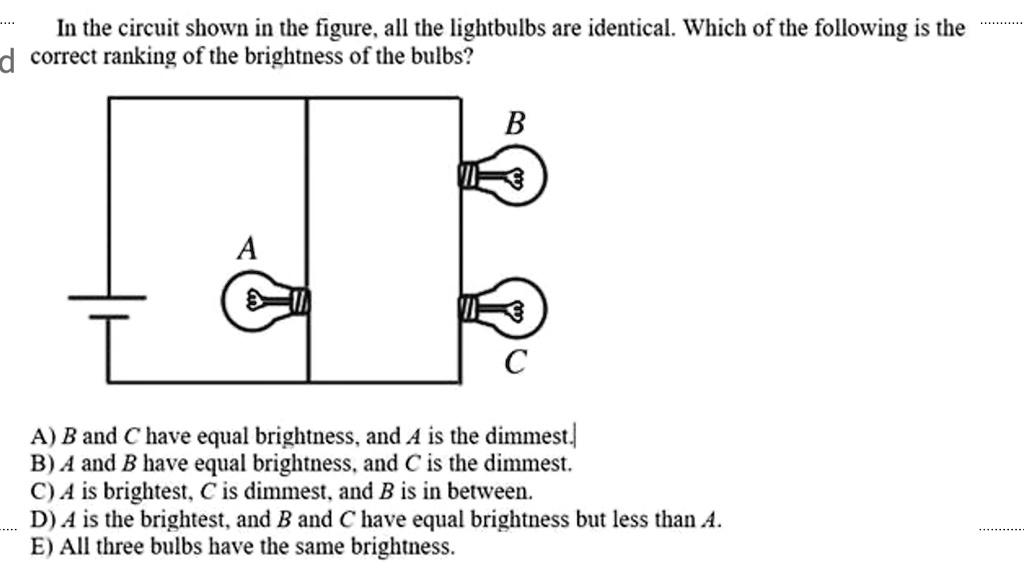 SOLVED: In the circuit shown in the figure, all the lightbulbs are ...