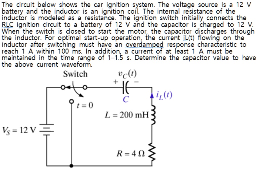 SOLVED The circuit below shows the car ignition system. The voltage