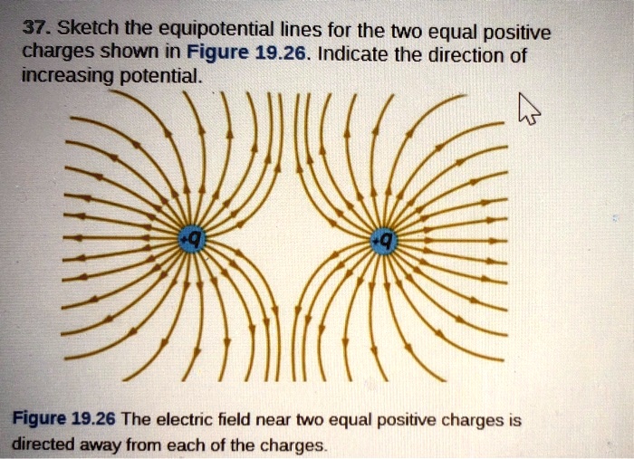 SOLVED 37 . Sketch the equipotential lines for the two equal positive
