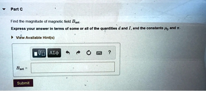 part c find ihe magnitude of magnetic field bnct express your answer in