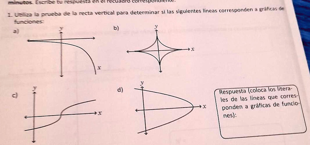 Solved Utiliza La Prueba De La Recta Vertical Para Determinar Si Las Siguientes Lineas