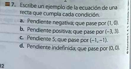 ejemplo de ecuación de pendiente indefinida