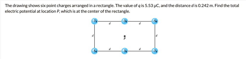 the drawing shows six point charges arranged in a rectangle the value ...