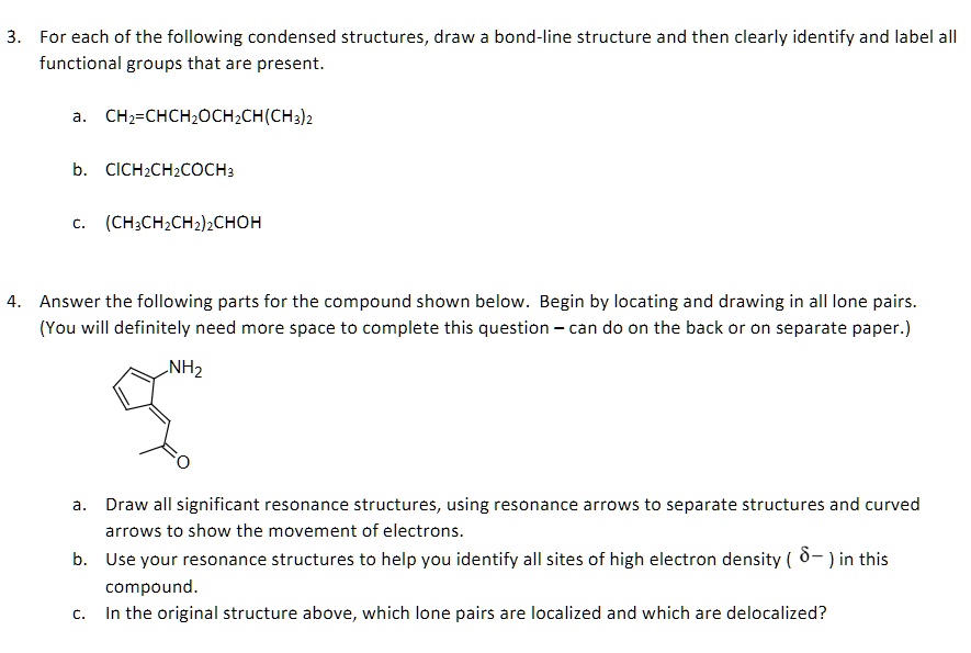 SOLVED: For Each Of The Following Condensed Structures, Draw A Bond ...