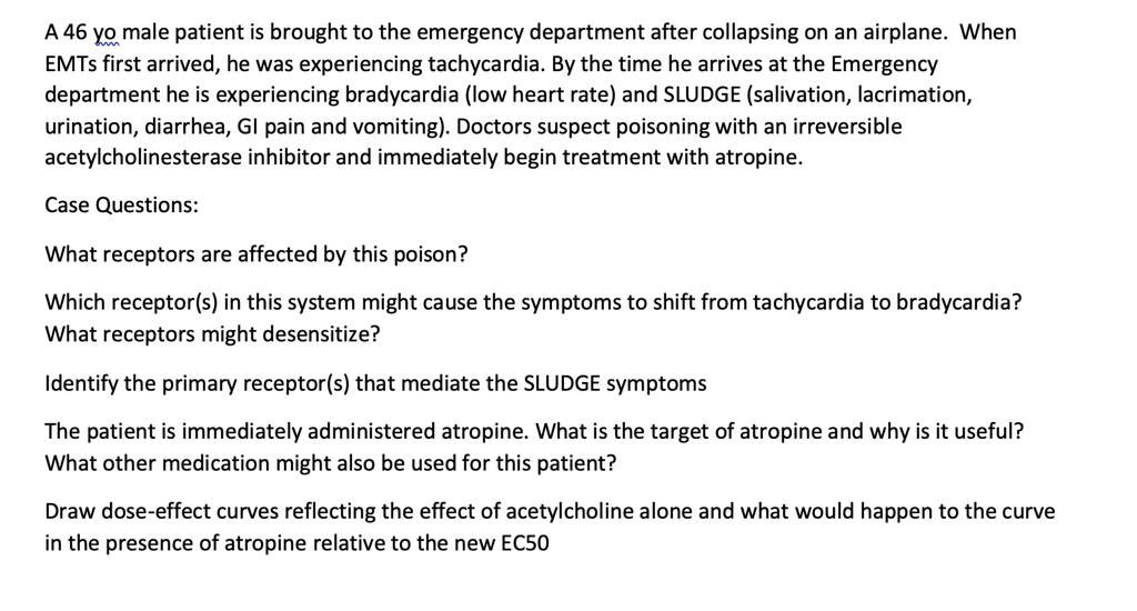 A 46 yo male patient is brought to the emergency department after ...