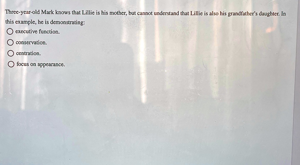 Three-year-old Mark knows that Lillie is his mother, but cannot ...