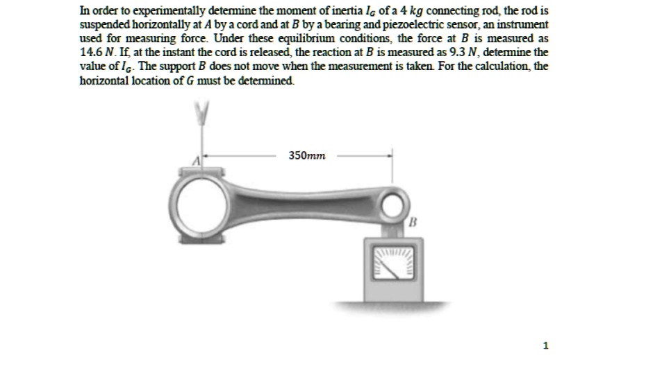 SOLVED In order to experimentally detemine the moment of inertia Ic of