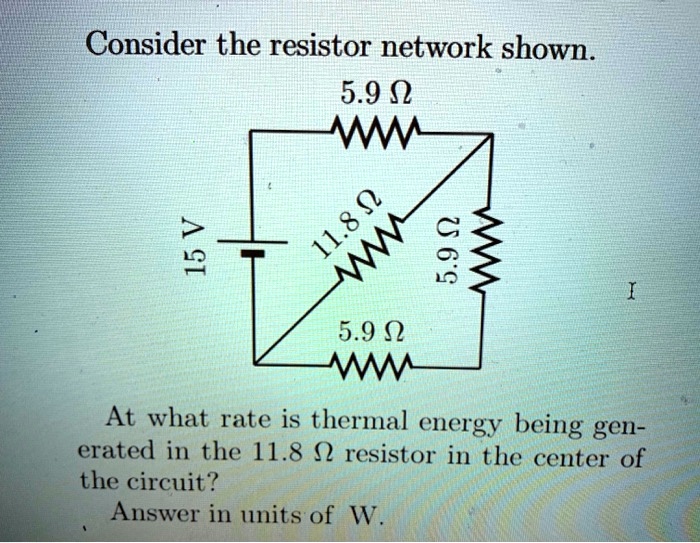SOLVED Consider the resistor network shown 5.9 n 0 11.8 C 3 L9 7 2 5.9 At what rate is