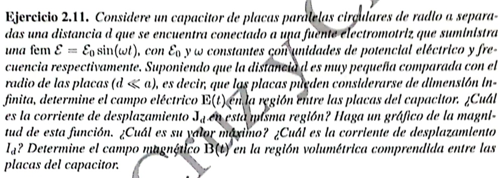 ejercicio 211 considere un capacitor de placas paratelas circulares de ...