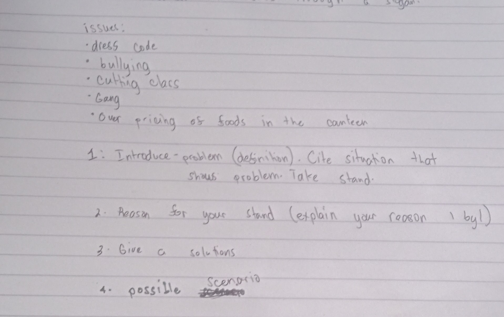 SOLVED issues dress code bullying cutting clacs Gang Over