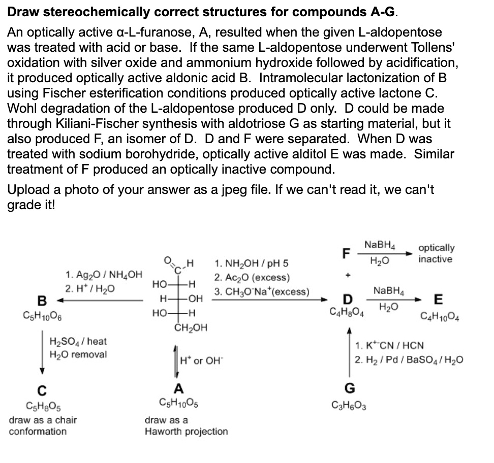 SOLVED Draw stereochemically correct structures for compounds AG. An