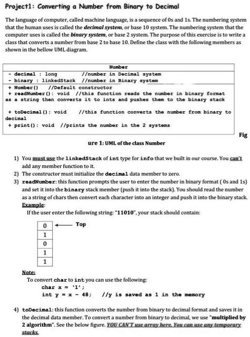 SOLVED: Text: C++ Project 1: Converting a Number from Binary to Decimal ...