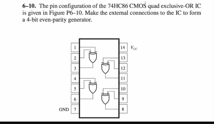 Solved Shown Below Is The Pinout Diagram Of A 7486 Xor 47 Off