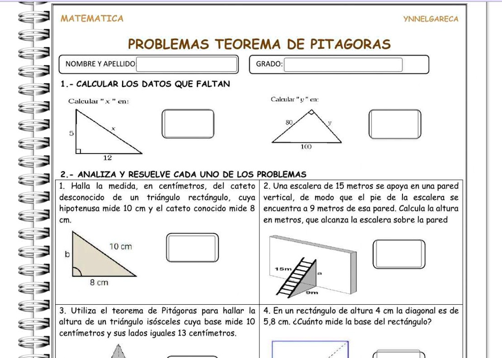 Encontrar la altura de un triángulo rectángulo usando el teorema de  Pitágoras