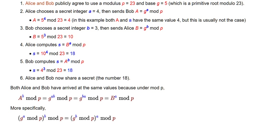 [GET ANSWER] 1. Alice and Bob publicly agree to use a modulus p = 23 ...