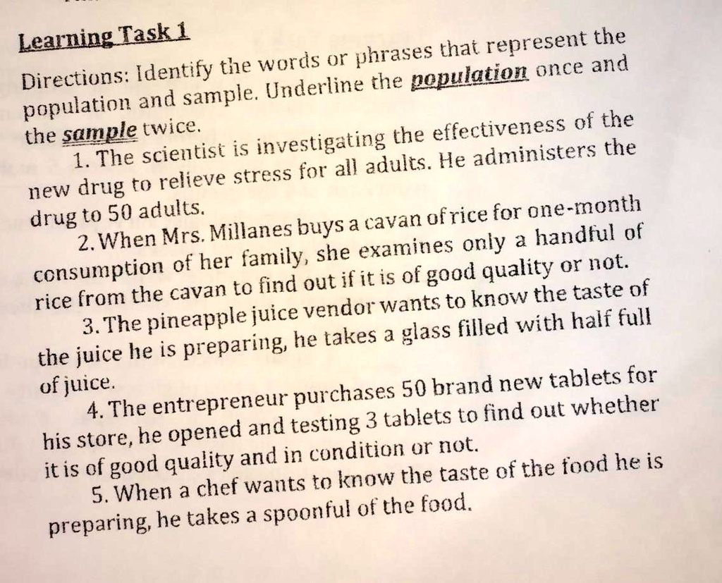 SOLVED: 'Learning Task 1Directions: Identify the words or phrases that ...