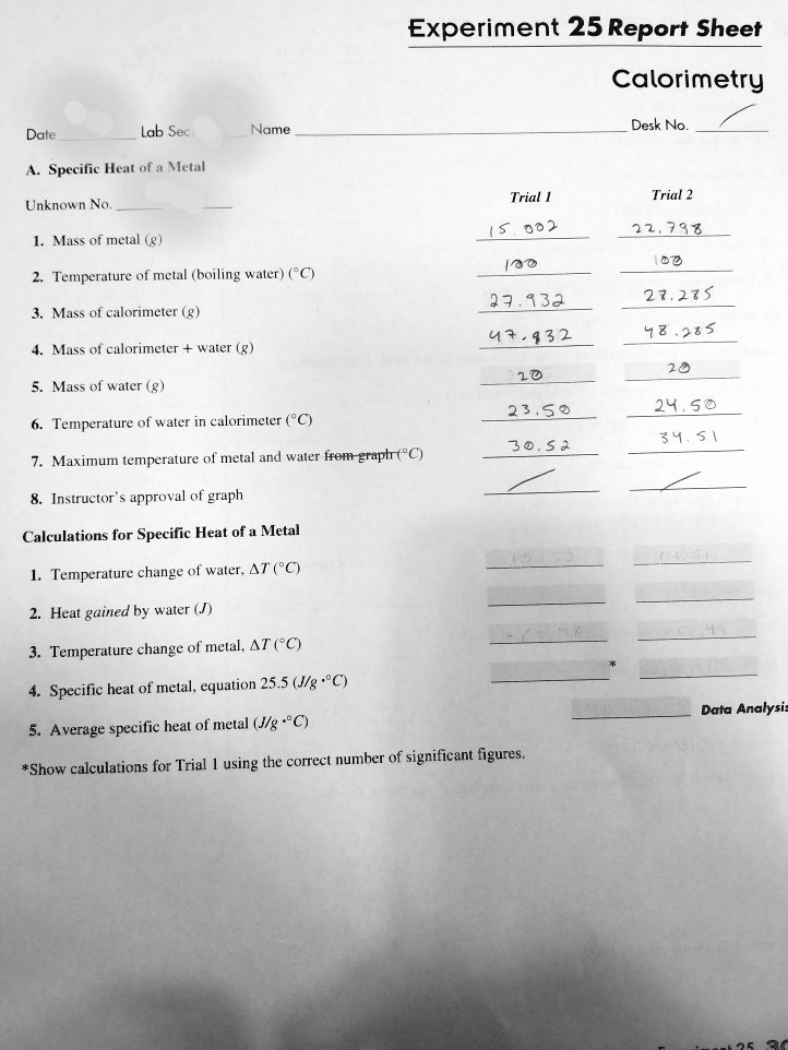 solved-experiment-25-report-sheet-calorimetry-dale-lab-sec-name-desk