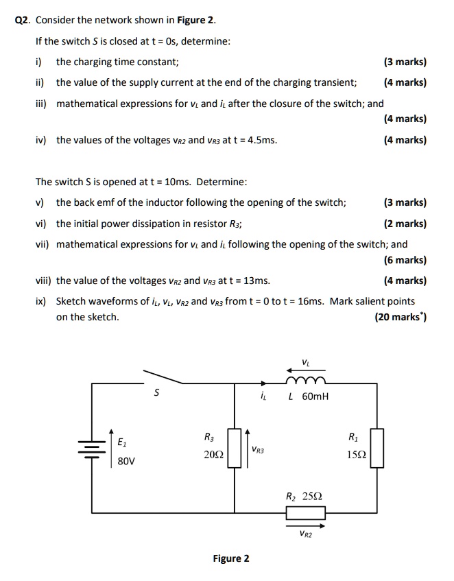 SOLVED: Q2. Consider the network shown in Figure 2 If the switch S is ...