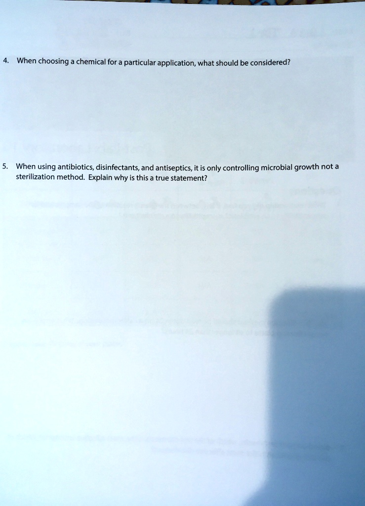 SOLVED: When choosing chemical for particular application, what should ...