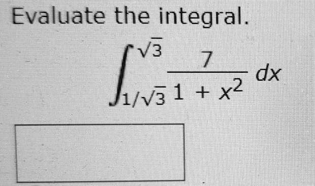 evaluate the integral v3 07 dx jilv3 1 59248