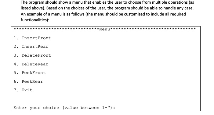 Write a C++ program that provides a full implementation for a Double ...