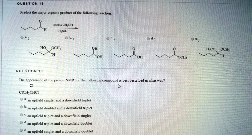 SOLVED: Predict the major organic product of the following reaction ...