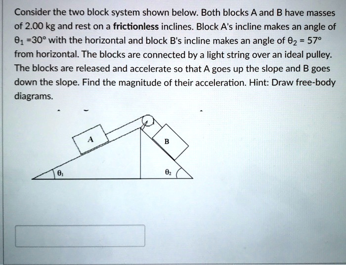 Consider the two block system shown below both blocks a and...