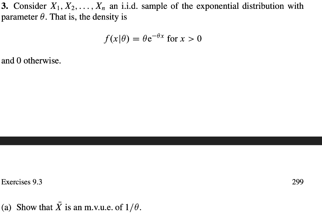 Solved Consider X1 X2 Xn As An I I D Sample Of The Exponential Distribution With Parameter Î