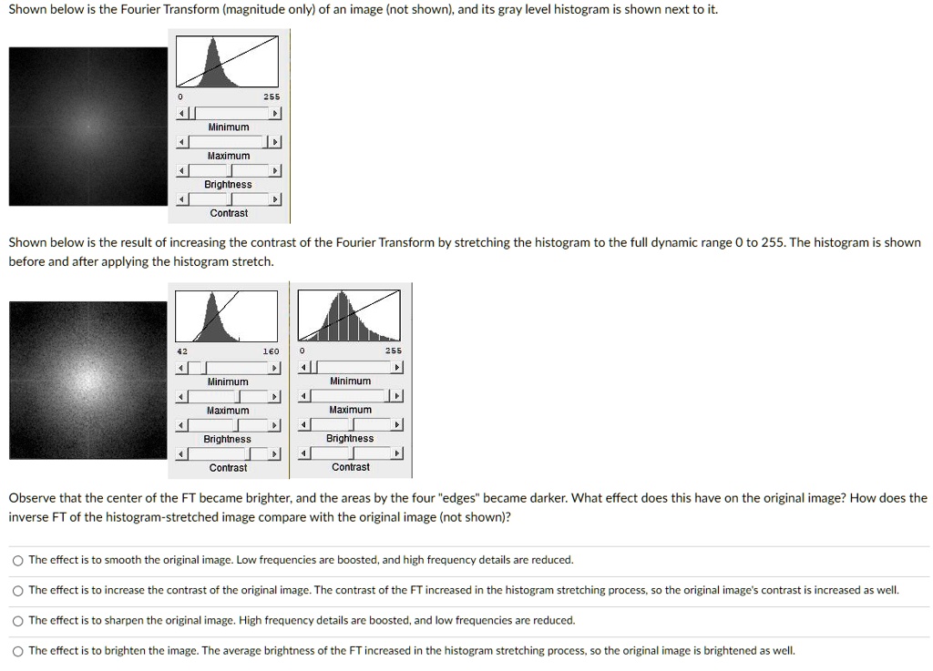 SOLVED: Shown below is the Fourier Transform (magnitude only) of an ...