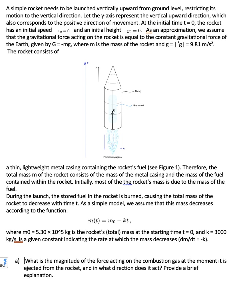 How Do Rockets Go Upwards A simple rocket needs to be launched vertically upward from ground ...