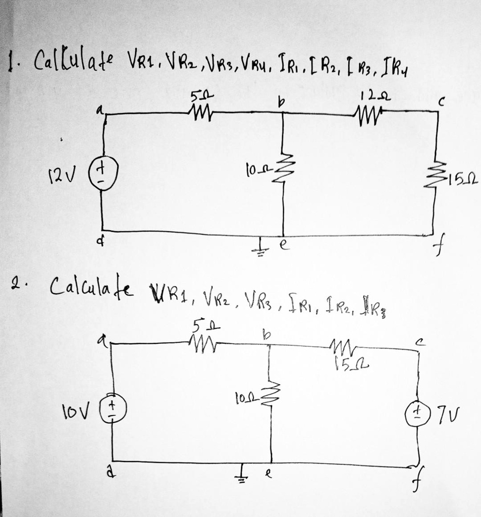 SOLVED: Based on the circuit, calculate VR1, VR2, VR3, VR4, IR1, IR2 ...