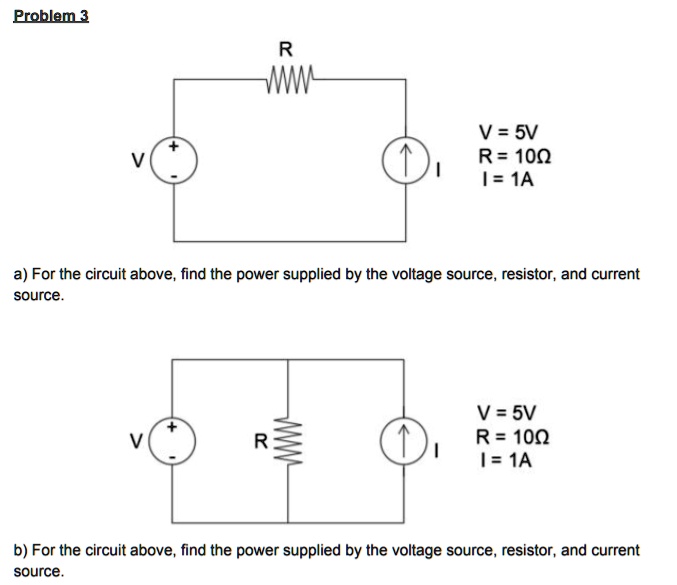 SOLVED: Problem 3 For the circuit above, find the power supplied by the ...