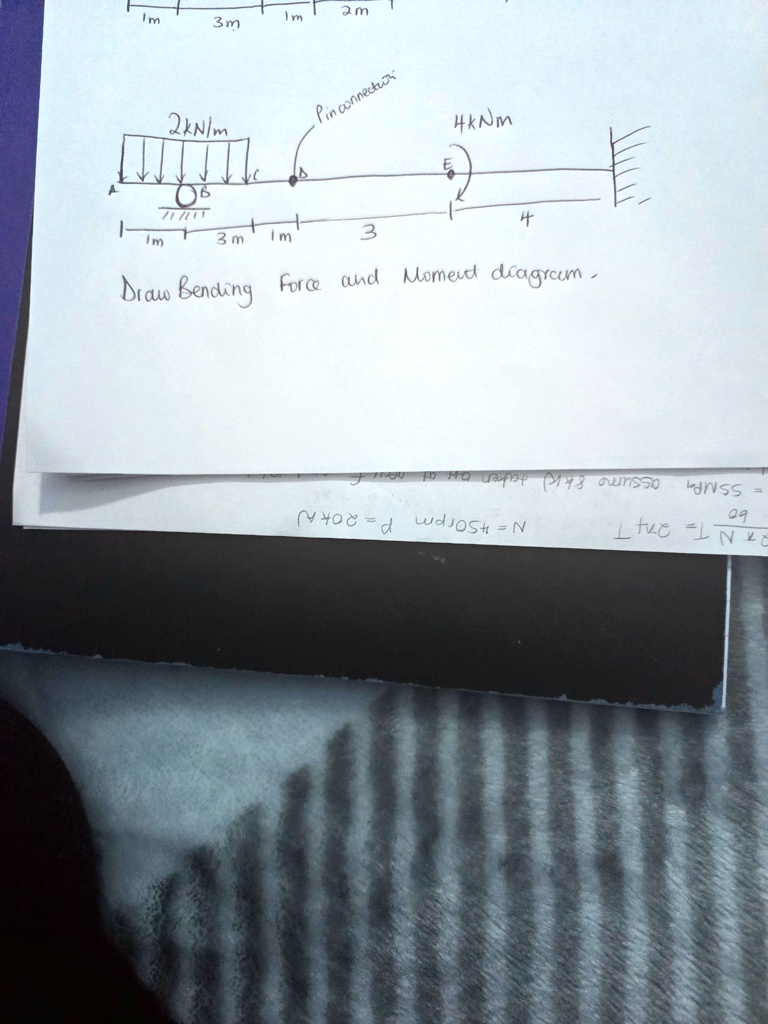 draw bending force and moment deagram n0xd undiosth n1 twe 29n0 91185