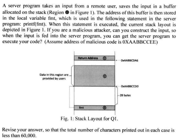 A server program takes an input from a remote user, saves the input in ...