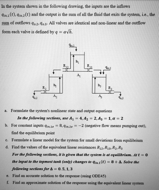 In the system shown in the following drawing, the inputs are the ...